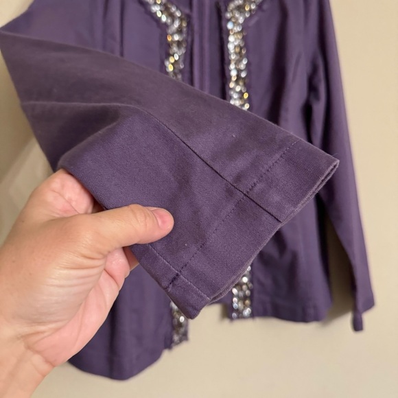 Draper’s & Damon’s Jacket Size L Purple Evening Beaded Blazer - Picture 10 of 16